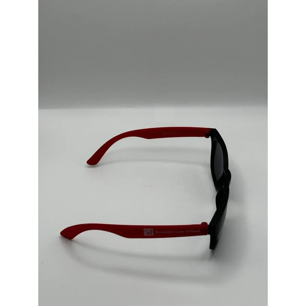 Brooklyn Law School Promo Sunglasses Black Frame Red Arms Used